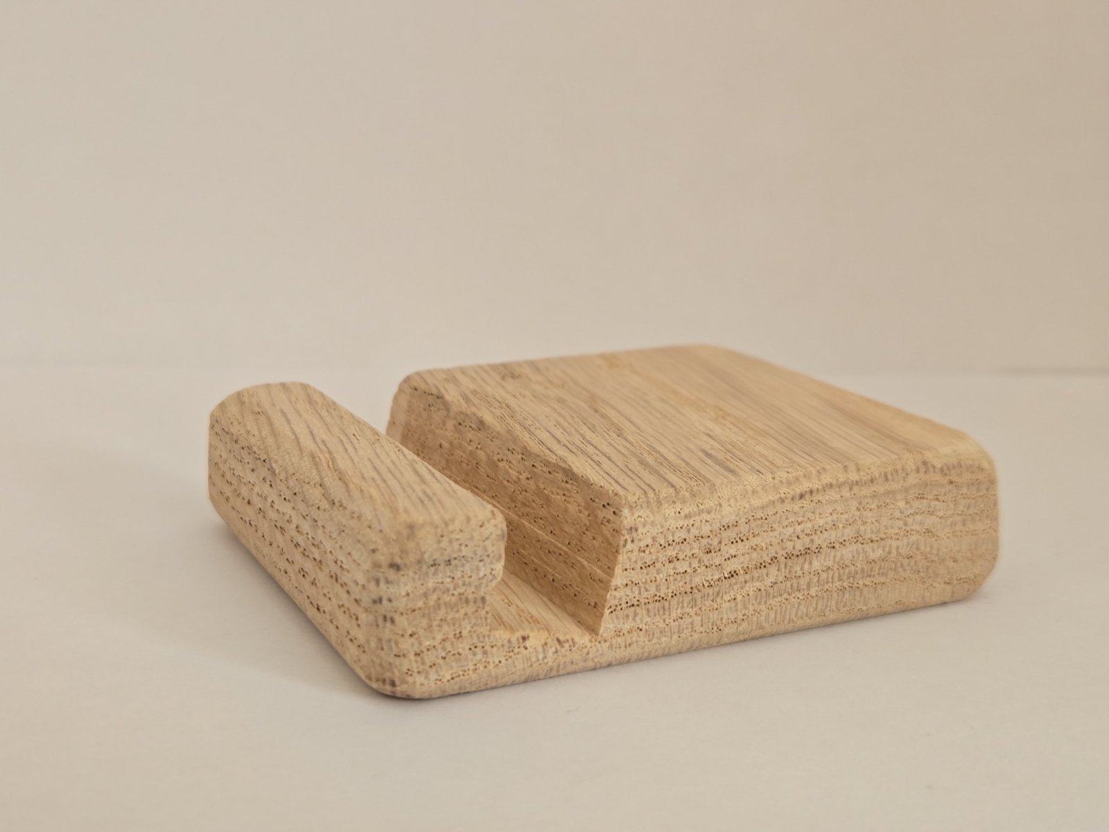 Handcrafted Solid Wood Phone Stand — Minimalist Desk Accessory